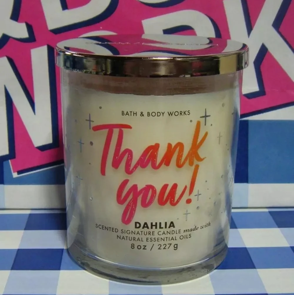 Bath & Body Works Thank You! Dahlia Signature Single Wick Candle